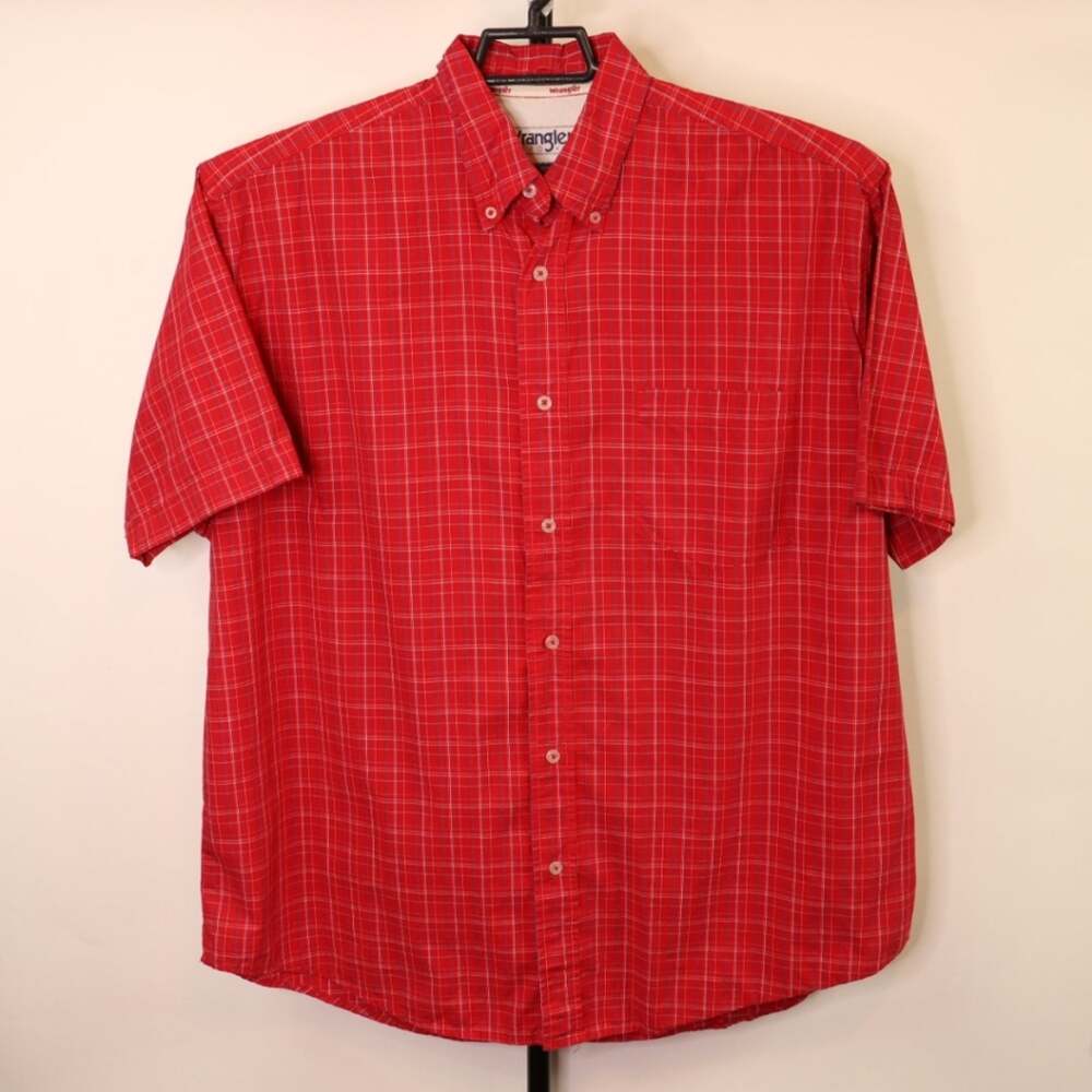 Wrangler Hero Red Plaid Short Sleeve Short Size XL Mens